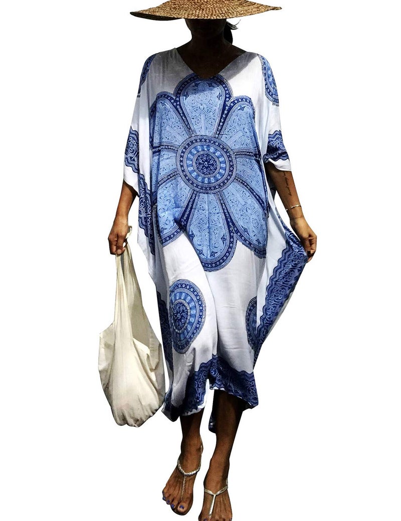 Eddoyee Loose Beach Kaftan Dresses for Women Caftan Swimsuit Cover Up - Image 1